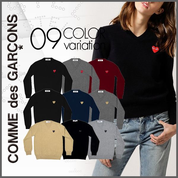 COMME des GARCONS】PLAY レディース ハートロゴ セーター (COMME des 【数々のアワードを受賞】 コムデギャルソンニット カーディガン/ボレロ
