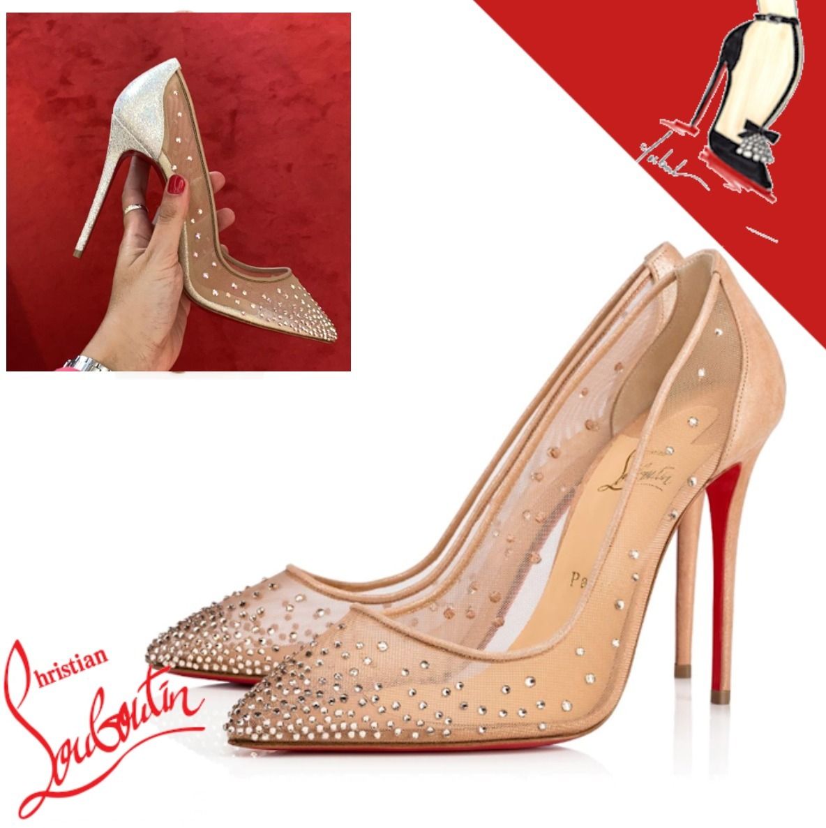 19AW【ルブタン】Follies Strass パンプス ヒール10cm ストラス 19AW【ルブタン】Follies Strass パンプス ヒール10cm ストラス