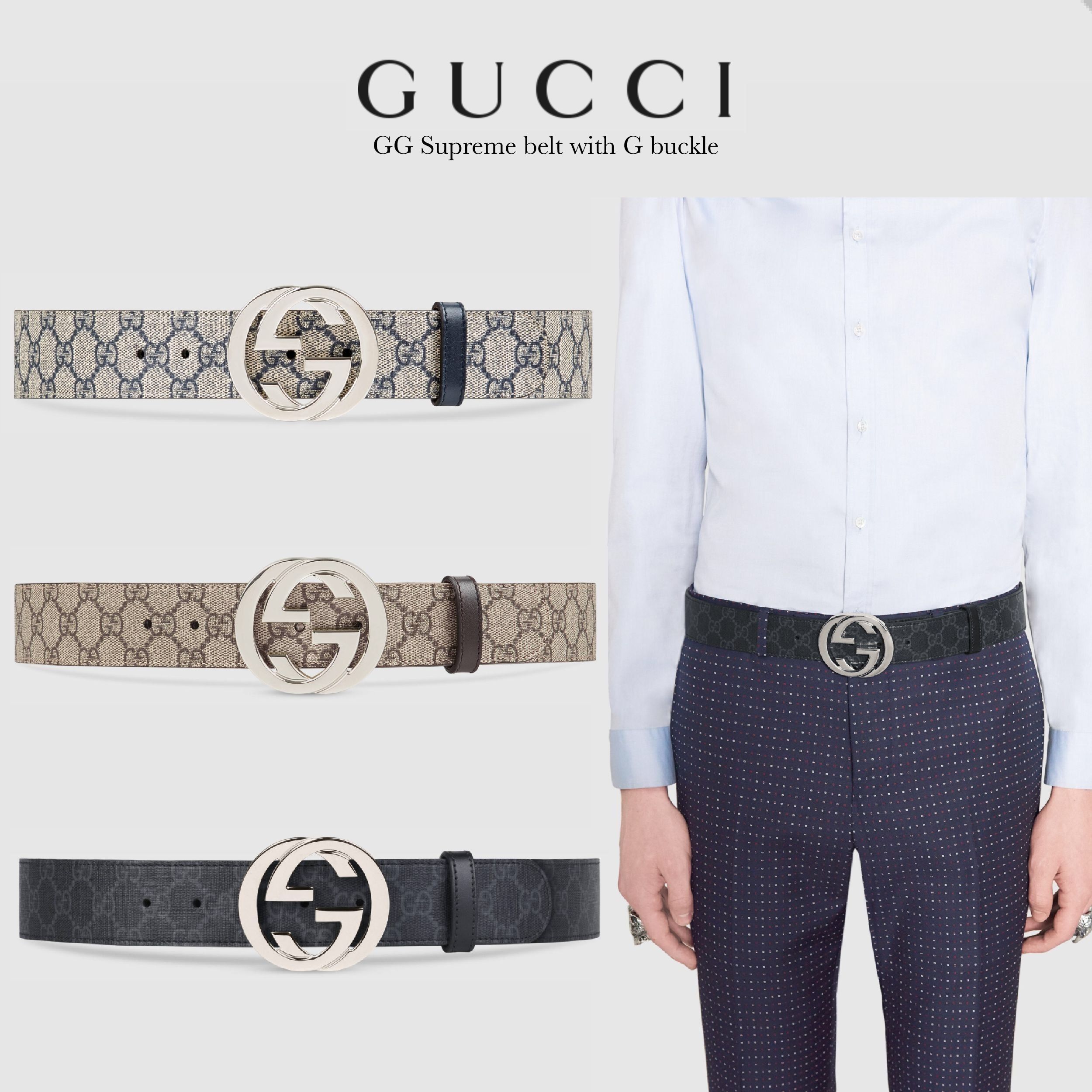 グッチ GG スプリーム ベルト インターロッキング G バックル (GUCCI グッチ GG スプリーム ベルト インターロッキング G バックル (GUCCI