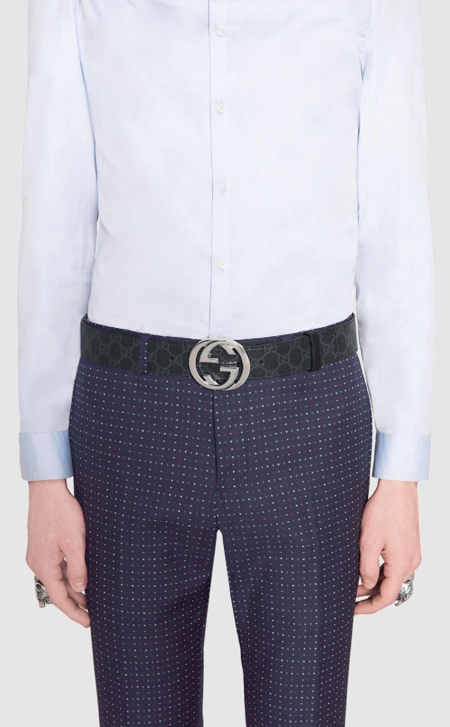 グッチ GG スプリーム ベルト インターロッキング G バックル (GUCCI グッチ GG スプリーム ベルト インターロッキング G バックル (GUCCI
