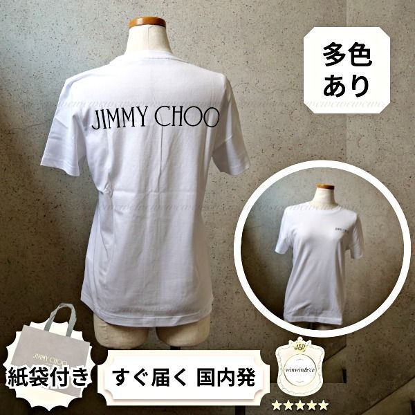 <JIMMY CHOO/ジミーチュウ>半袖Tシャツ/レディース/ホワイト SALE☆Jimmy Choo☆レディース Tシャツ☆国内発送☆関税込