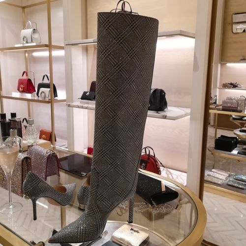 JimmyChoo MAVIS 100 ニーハイブーツ 10cm Prince Of Stars ロゴ JimmyChoo MAVIS 100 ニーハイブーツ 10cm Prince Of Stars ロゴ