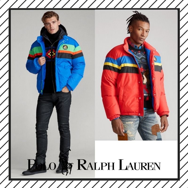 新作☆POLOラルフローレン☆ストライプ ダウンジャケット (POLO RALPH 新作☆POLOラルフローレン☆ストライプ ダウンジャケット (POLO RALPH