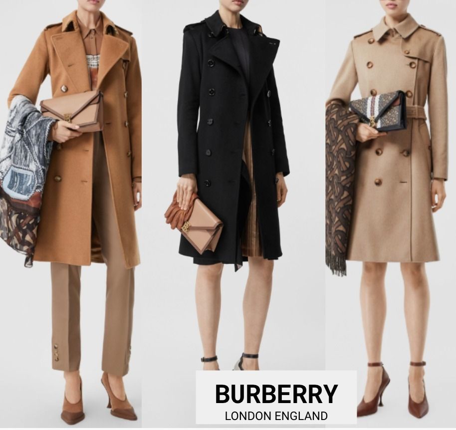 新作☆Burberry(バーバリー)カシミアトレンチコート (Burberry