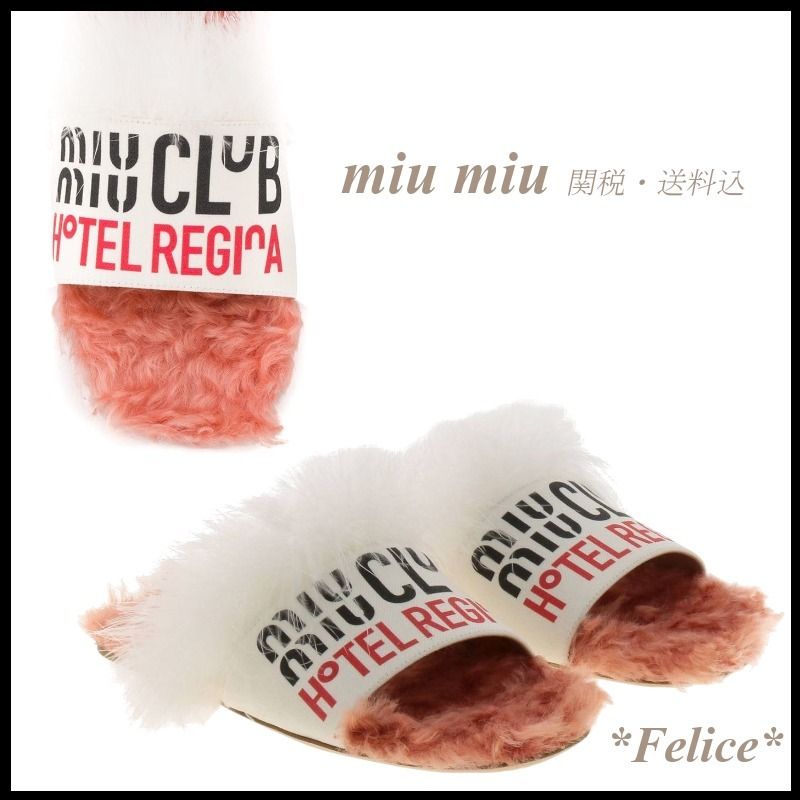 miu miu】Hotel Regina Slides 関税/送料込 (MiuMiu/サンダル miu miu】Hotel Regina Slides 関税/送料込 (MiuMiu/サンダル