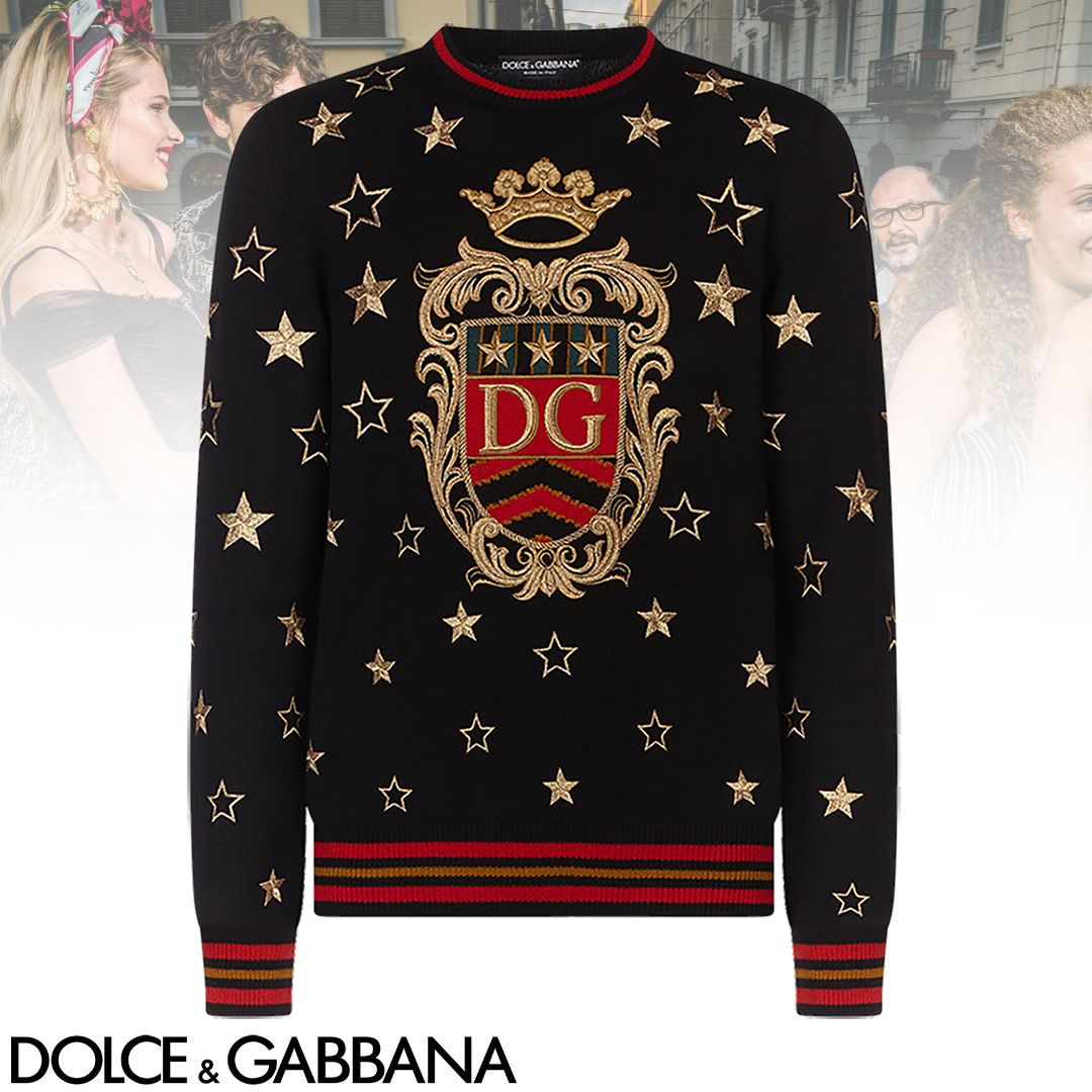 Dolce & Gabbana 星柄 DGロゴ ニット カシミア エンブロイダリー Dolce & Gabbana 星柄 DGロゴ ニット カシミア エンブロイダリー
