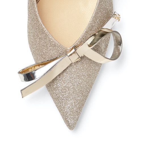 JimmyChoo SCARLETTE 85 リボン付き グリッター パンプス 8.5cm (Jimmy ...