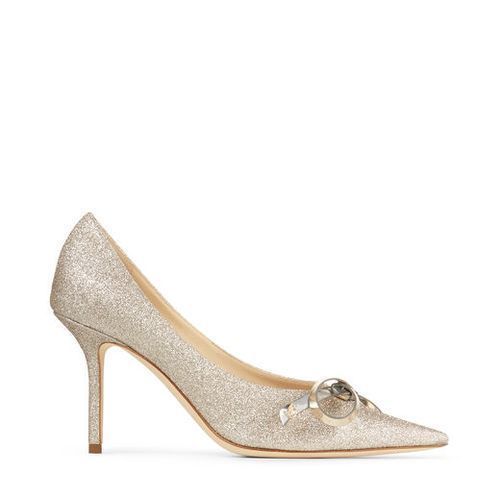 JimmyChoo SCARLETTE 85 リボン付き グリッター パンプス 8.5cm (Jimmy ...