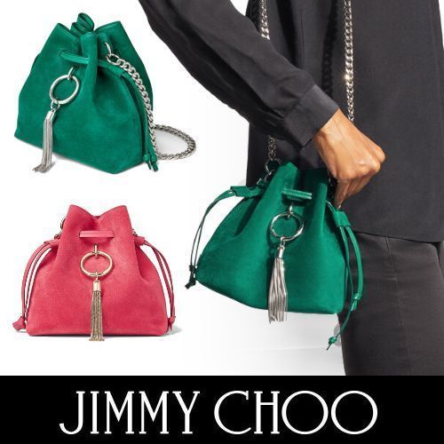 JimmyChoo CALLIE DRAWSTRING/S チェーン付き バケットバッグ (Jimmy JimmyChoo CALLIE DRAWSTRING/S チェーン付き バケットバッグ (Jimmy