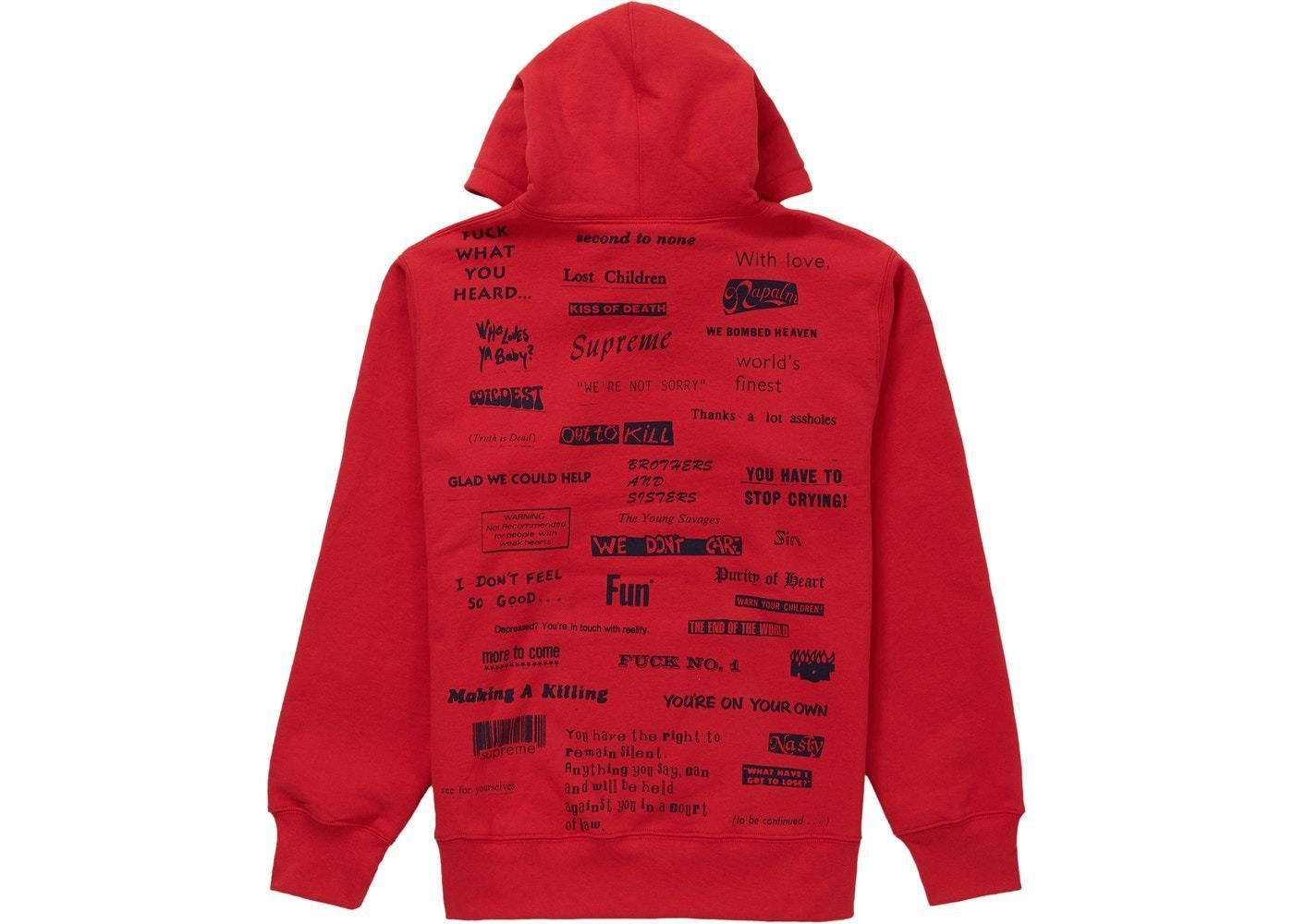 Supreme Stop Crying Hooded Sweatshirt WEEK 11 AW FW 19 (Supreme Supreme Stop Crying Hooded Sweatshirt WEEK 11 AW FW 19 (Supreme