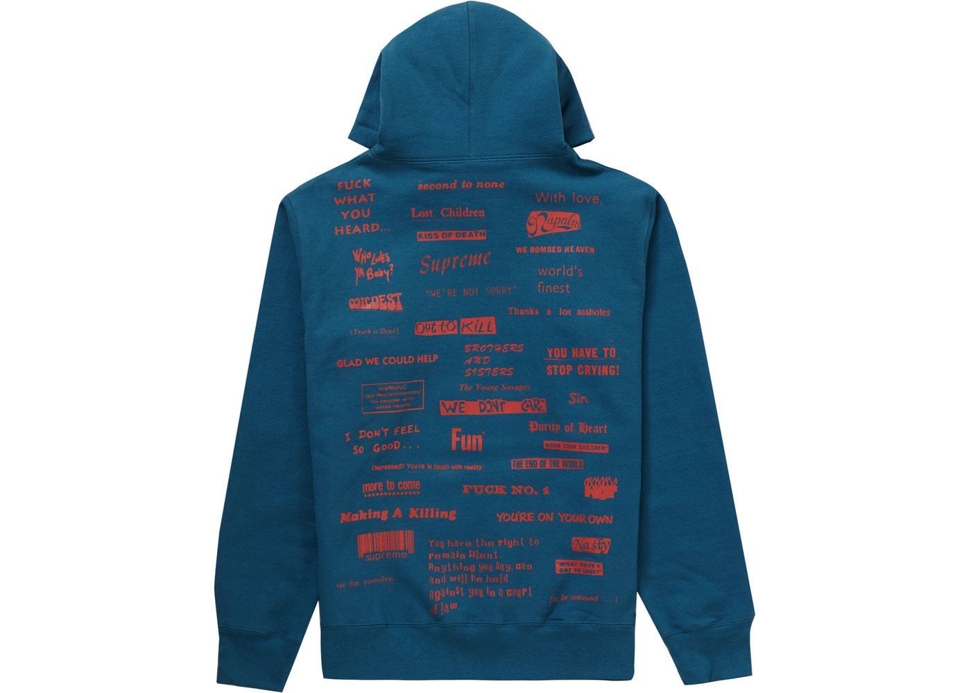 Supreme Stop Crying Hooded Sweatshirt WEEK 11 AW FW 19 (Supreme Supreme Stop Crying Hooded Sweatshirt WEEK 11 AW FW 19 (Supreme