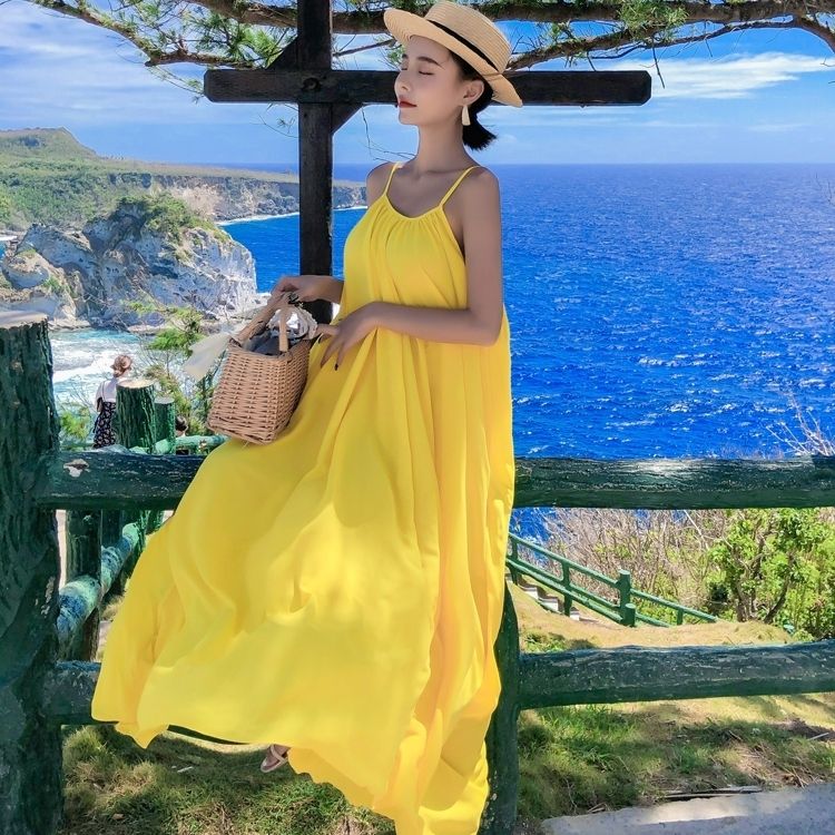 ノースリーブ ロング丈 アシンメトリー イエロー ワンピース ノースリーブ ロング丈 アシンメトリー イエロー ワンピース