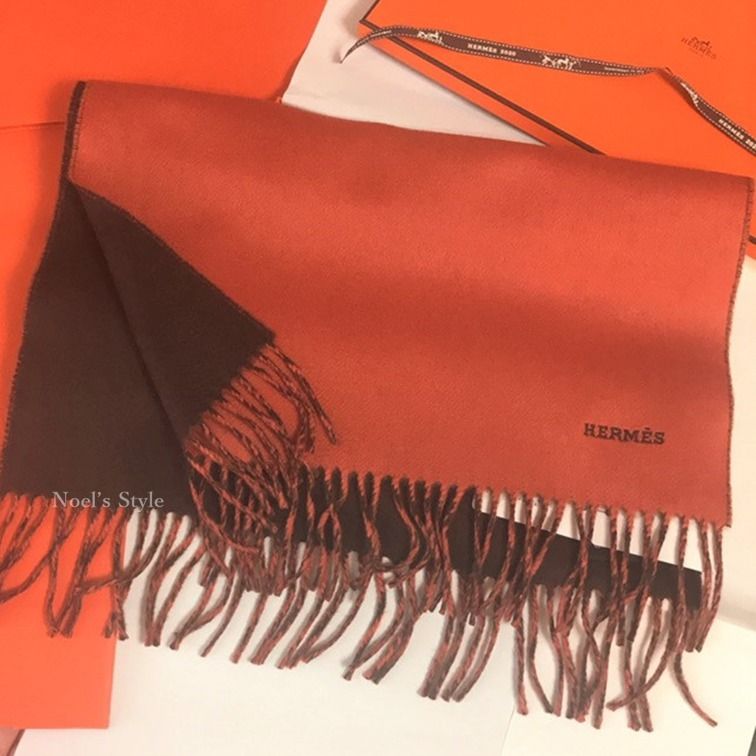 即日対応☆Hermes レクトヴェルソ カシミヤ100% マフラー (HERMES ...