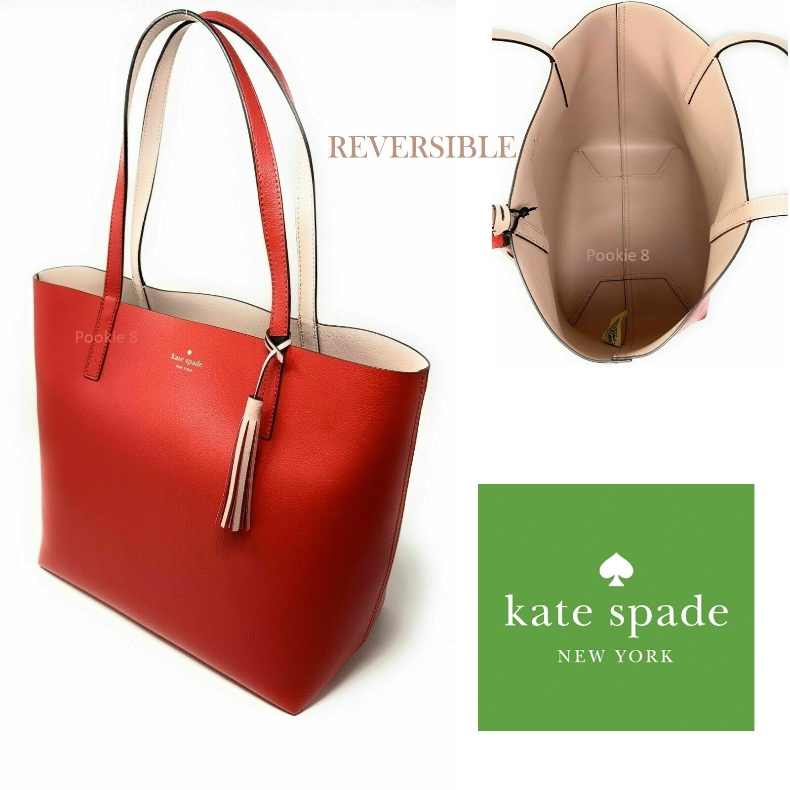 KATE SPADE 赤リバーシブルトートバッグ (kate spade new york/トート
