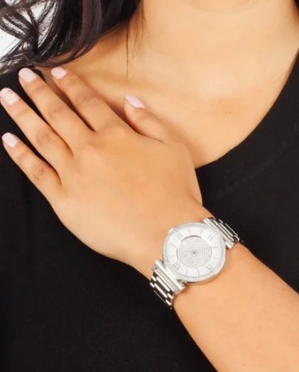 【公式サイト】正規ブランド品通販 Silver 送料関税込☆Caitlin Crystal MK3355 Ladies Dial Pave その他