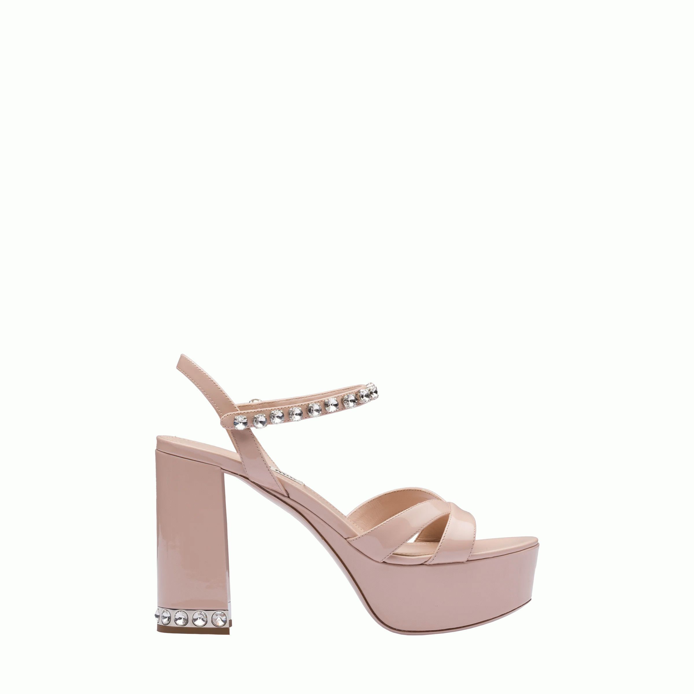 MiuMiu♪】クリスタル装飾☆パテントサンダル11cm*5XP850_3AFQ (MiuMiu MiuMiu♪】クリスタル装飾☆パテントサンダル11cm*5XP850_3AFQ (MiuMiu