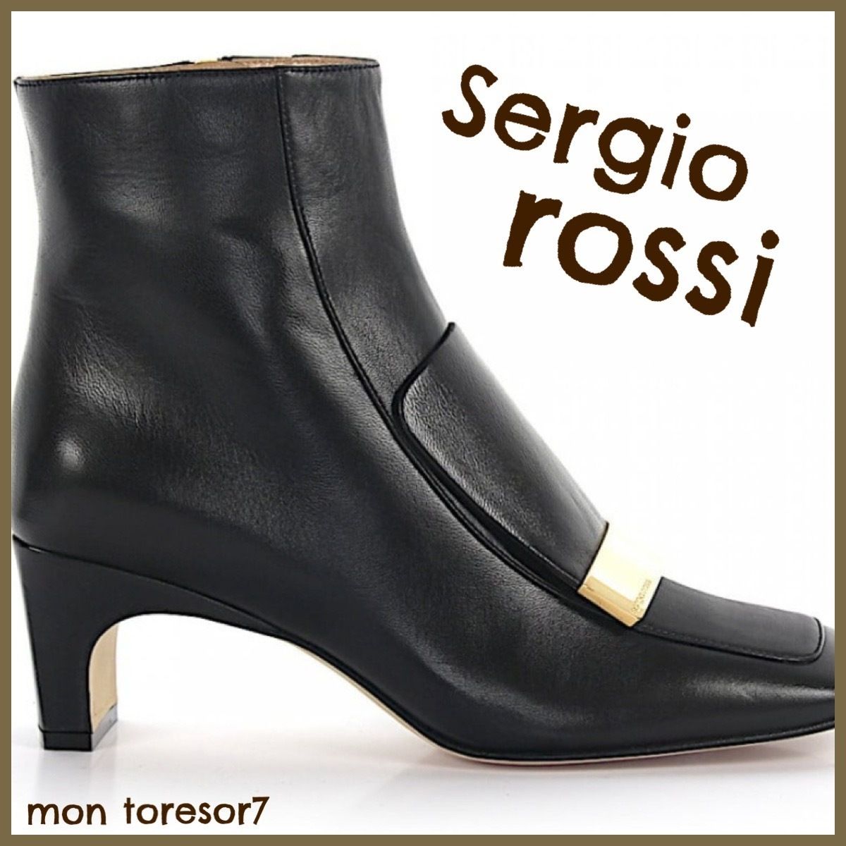 SALEセルジオロッシsr1ブーティアンクルブーツロゴメタルブラック (Sergio ...