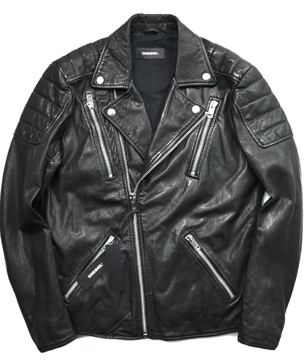 DIESELディーゼル 18FW R-PUSMIRウォッシュブルレザーライダース ...