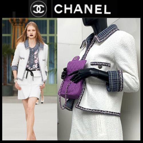 新 限定 シャネル CC ツイード ジャケット スーツにも 白 (CHANEL の商品検索や シャネルのスーツ ノーカラージャケット