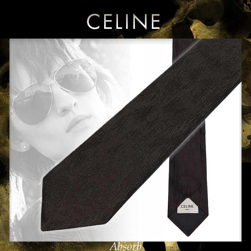 20SS NEW】CELINE_men / ジャカードシルクネクタイ / ブラック (CELINE 20SS NEW】CELINE_men / ジャカードシルクネクタイ / ブラック (CELINE