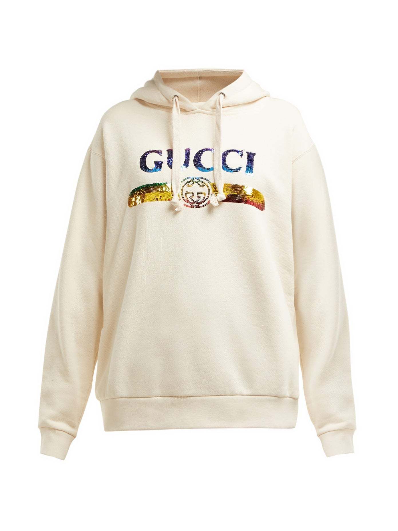 GUCCI スパンコールロゴ フーデッド コットンパーカー (GUCCI/パーカー 熱販売 パーカースパンコール GUCCI パーカー