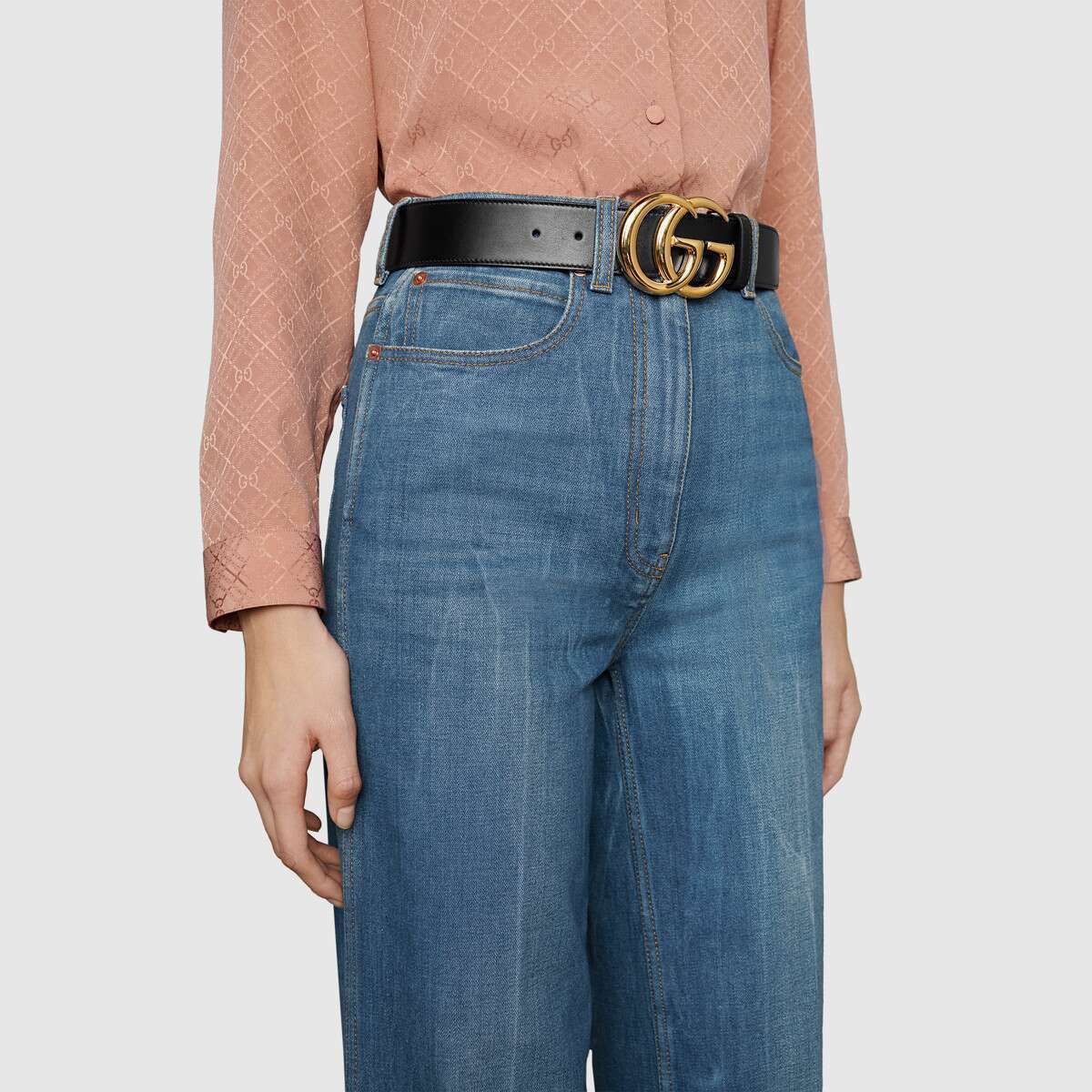 GUCCI☆ ダブルG バックル レザーベルト【シャイニータイプ】 (GUCCI ...