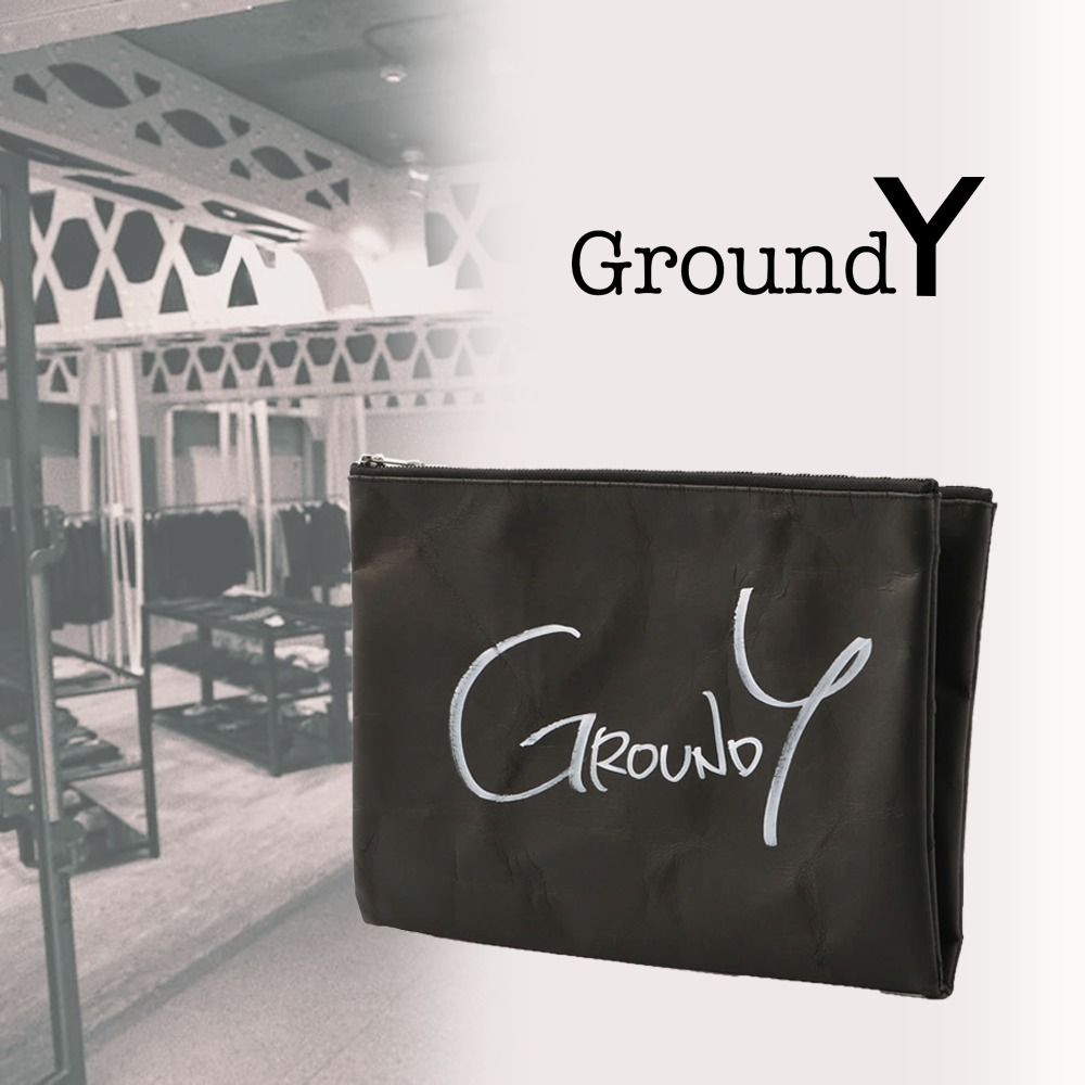 国内発◇ ヨウジヤマモト GroundY 手書きクラフトクラッチバッグ 国内発◇ ヨウジヤマモト GroundY 手書きクラフトクラッチバッグ