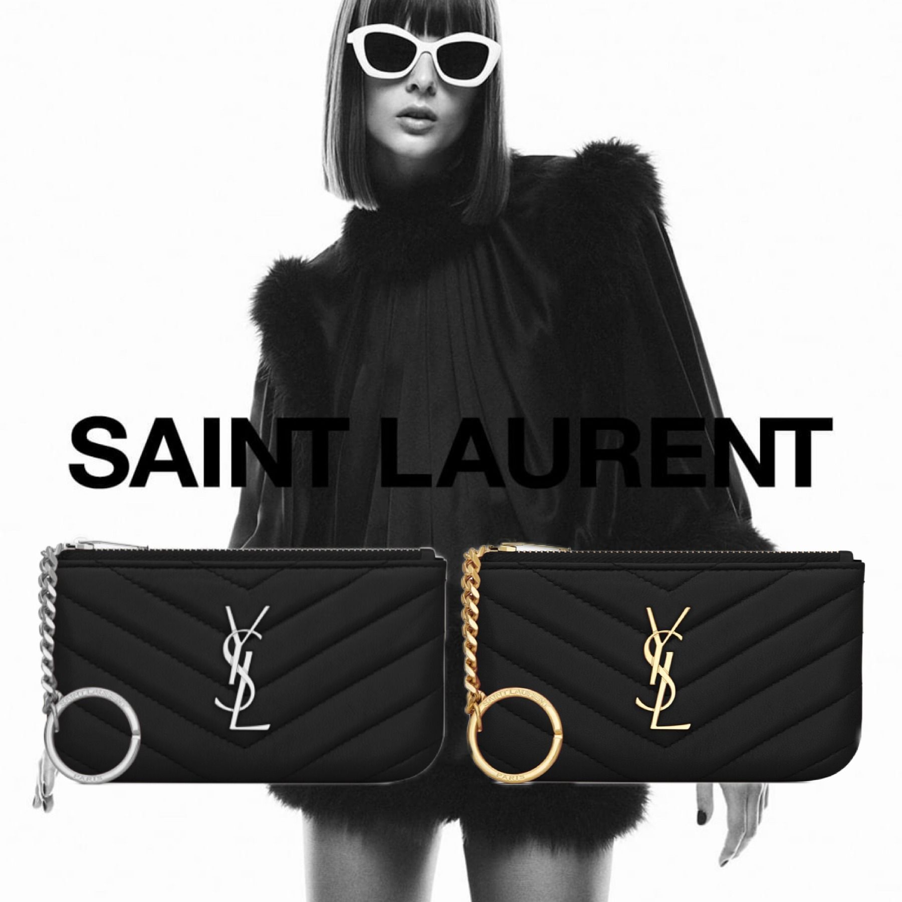 Saint Laurent】モノグラム・サンローラン キーポーチ (Saint Laurent ...