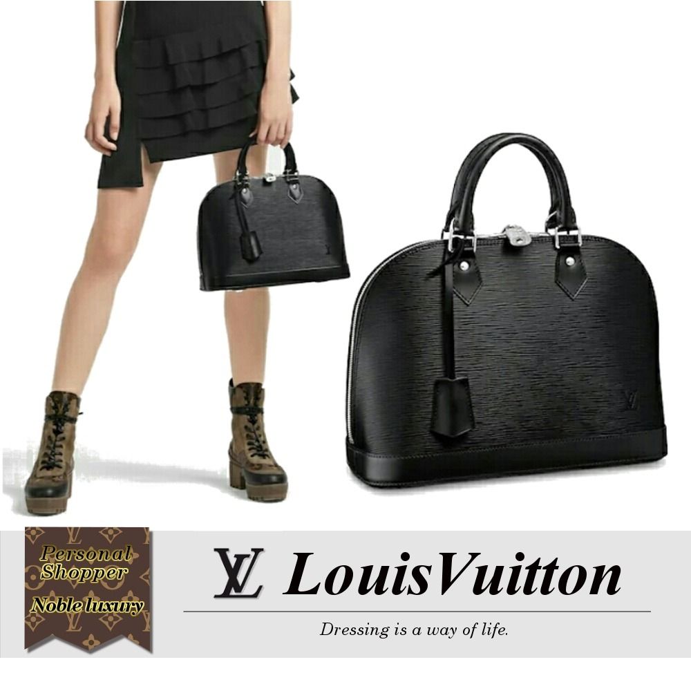 入手困難 LOUIS VUITTON アルマ PM エピ ハンドバッグ ブラック (Louis クリアランス最安値 ハンドバッグ エピ ハンドバッグ