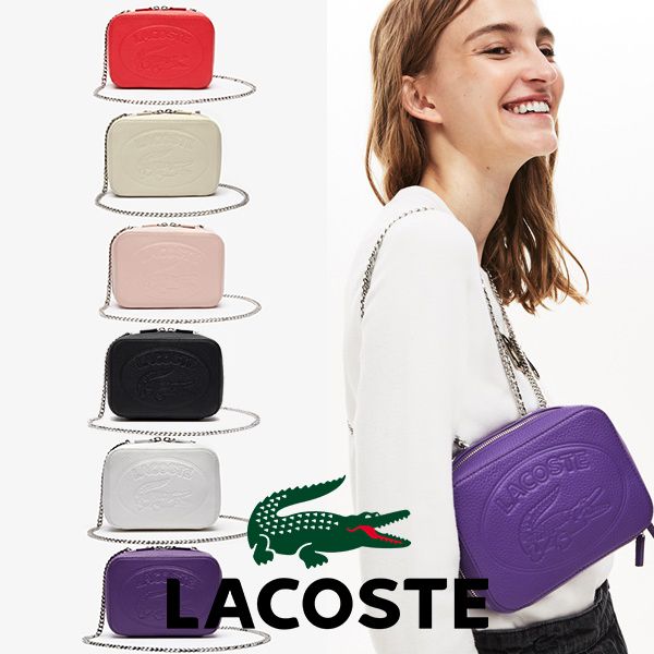 LACOSTE Croco Crew ラコステ レザージップショルダーバッグ