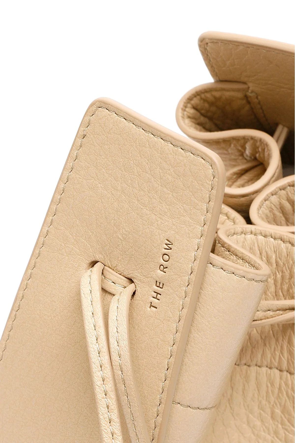 THE ROW】レザー ドローストリング バケットバッグ Beige (The Row THE ROW】レザー ドローストリング バケットバッグ Beige (The Row
