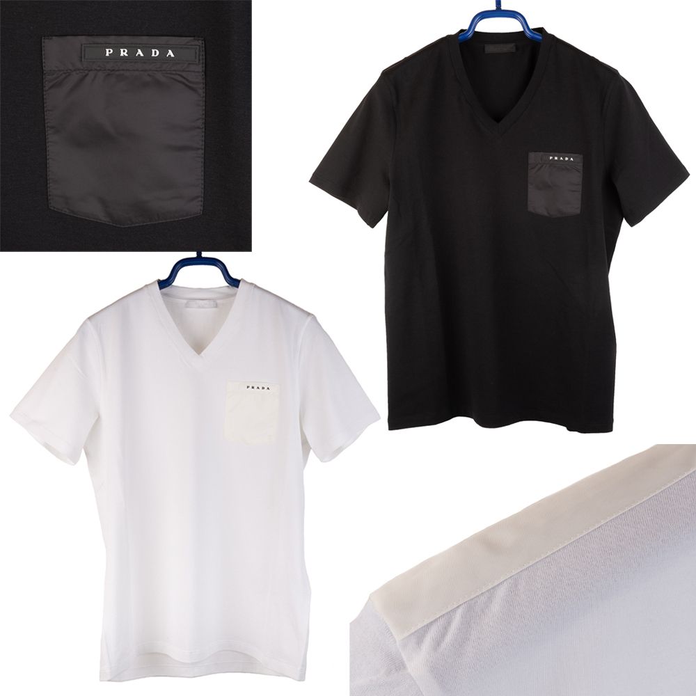 PRADA☆プラダ Tシャツ ポケット付き 半袖 ロゴ コットン (PRADA/T PRADA☆プラダ Tシャツ ポケット付き 半袖 ロゴ コットン (PRADA/T