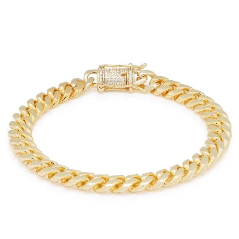 送料税込【King Ice】8mm Miami Cuban Chain ブレスレット(2色
