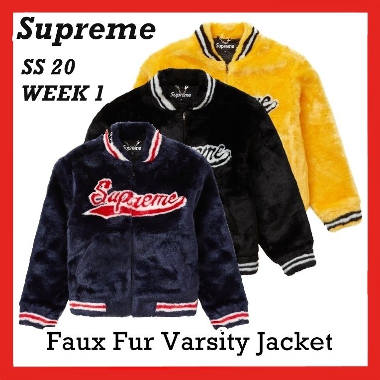SUPREME Faux Fur Varsity Jacket SS 20 WEEK 1 ジャケット (Supreme