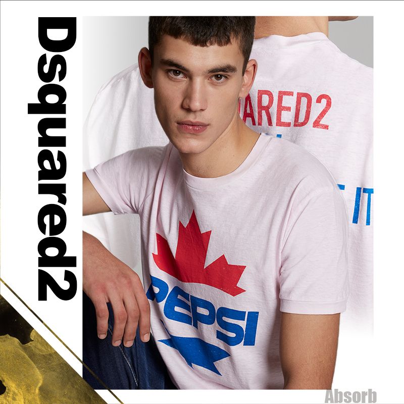 20SS NEW】D SQUARED2_men/ Pepsi ロゴコットンTシャツ/ピンク (D 20SS NEW】D SQUARED2_men/ Pepsi ロゴコットンTシャツ/ピンク (D