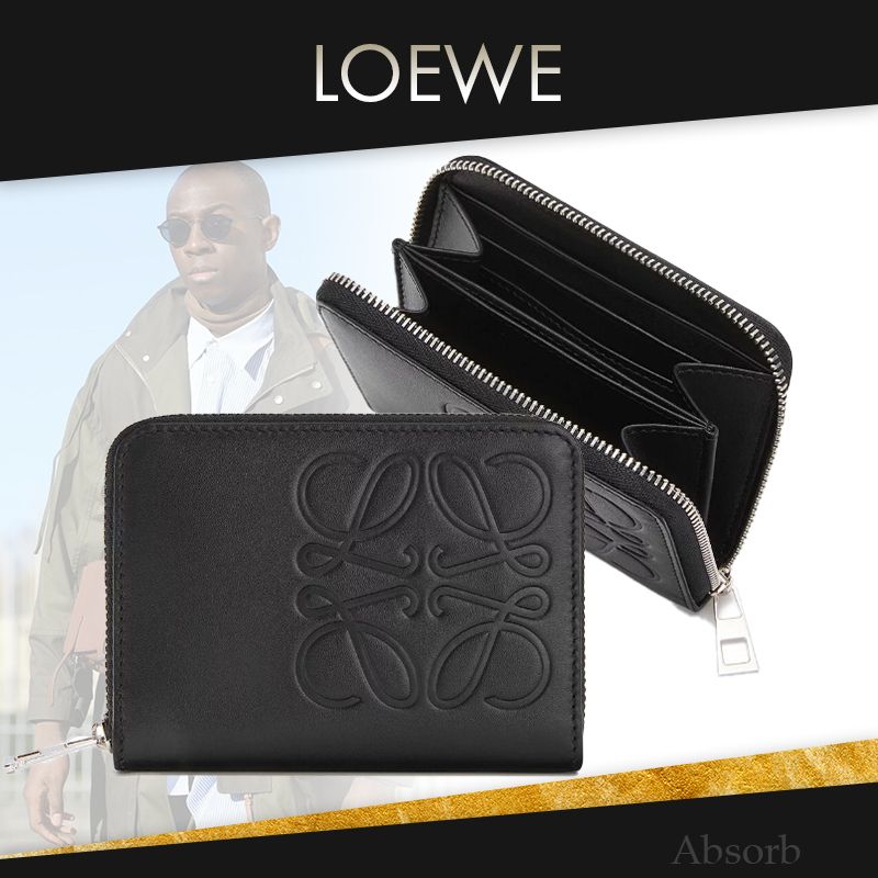 20SS NEW】 LOEWE_men / 6 カード ジップ ウォレット / Black (LOEWE