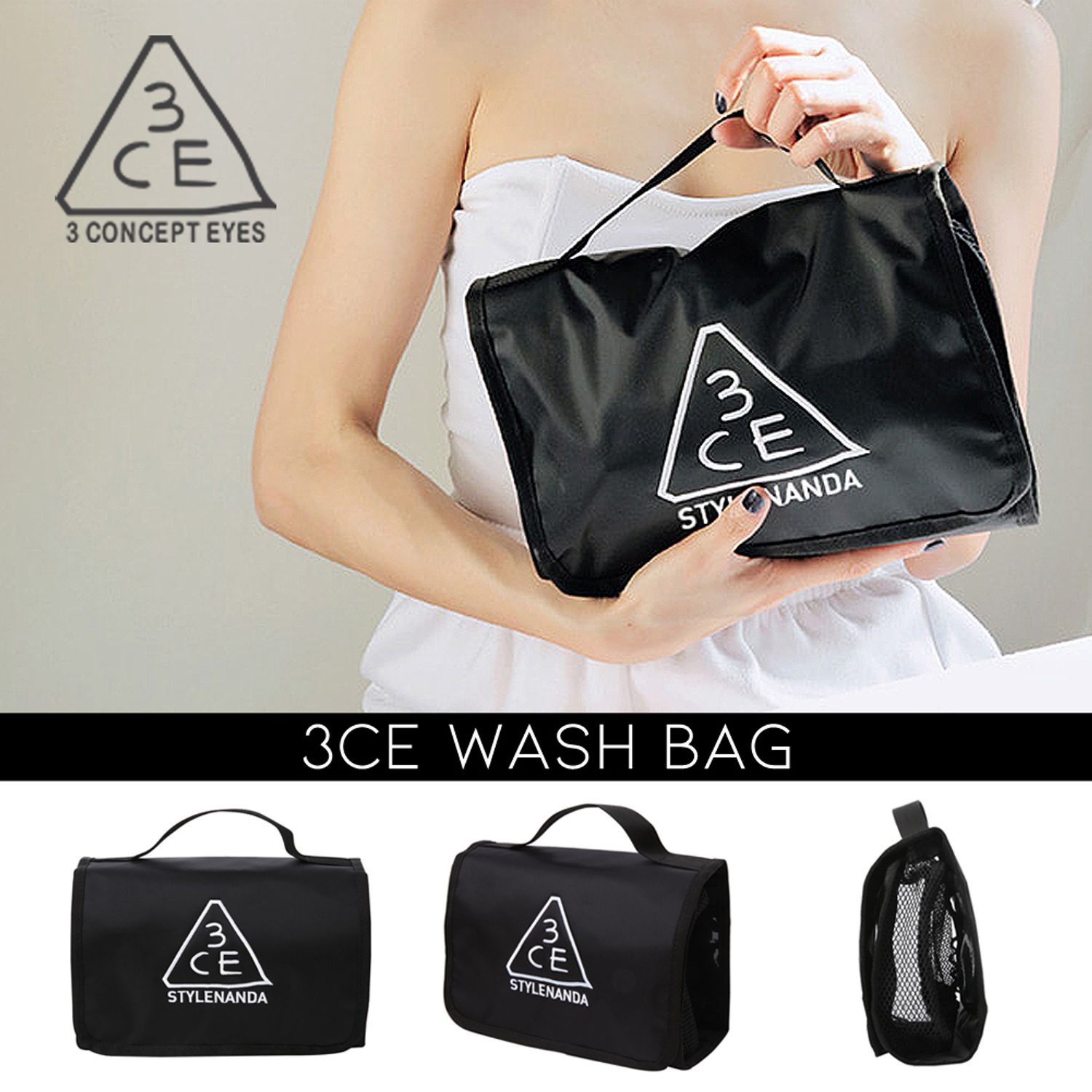 3ce Wash Bag ウォッシュ バッグ 防水ポーチ 追跡可能 3 Concept Eyes ポーチ Buyma