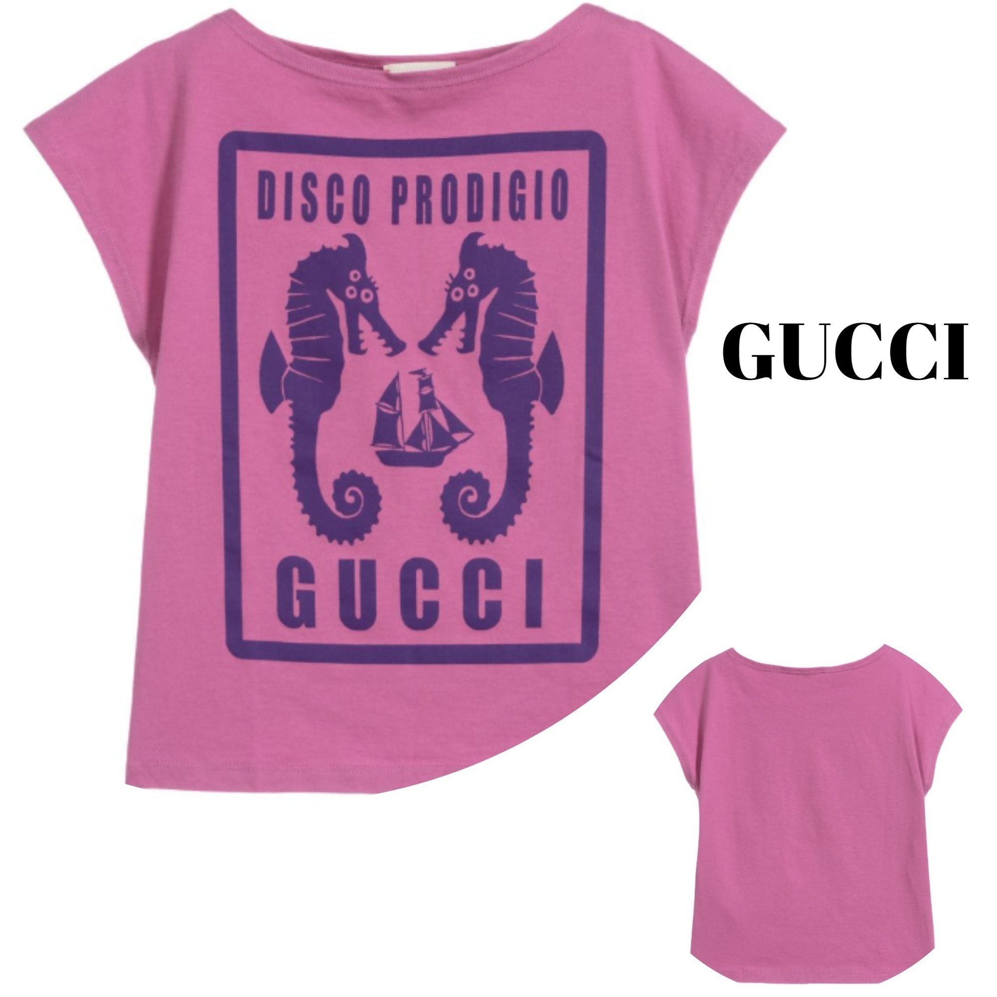 ☆GUCCI☆タツノオトシゴ ロゴTシャツ 4−10Y (GUCCI/キッズ用 ☆GUCCI☆タツノオトシゴ ロゴTシャツ 4−10Y (GUCCI/キッズ用