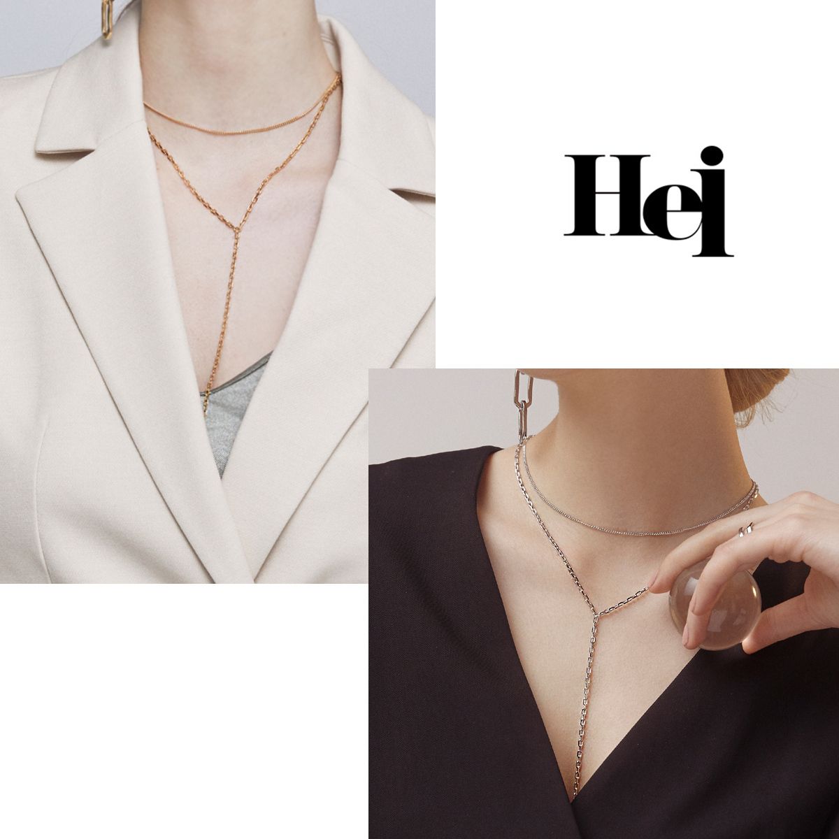 Hei・ヘイ urban Y layered necklace レイヤード ネックレス (Hei Hei・ヘイ urban Y layered necklace レイヤード ネックレス (Hei
