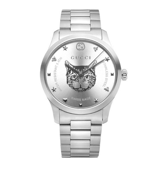 GUCCI☆グッチ G-タイムレス ウォッチ SILVER☆猫 38mm 腕時計 (GUCCI ...