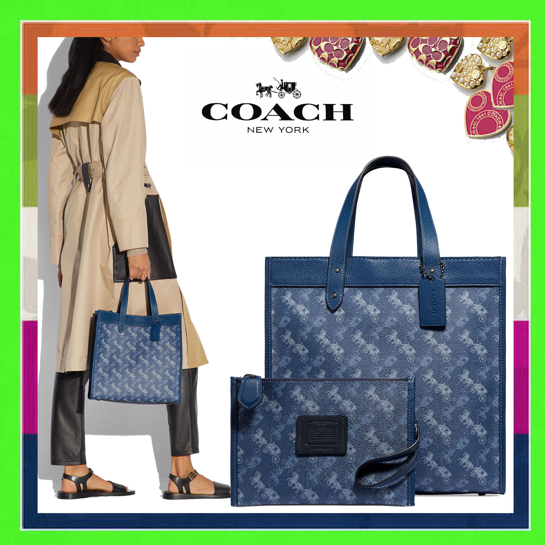 コーチ》89143 フィールドトート ホース&キャリッジ プリント (Coach