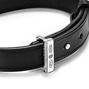 新作☆ティファニー☆ブラックレザー ブレスレット (Tiffany & Co