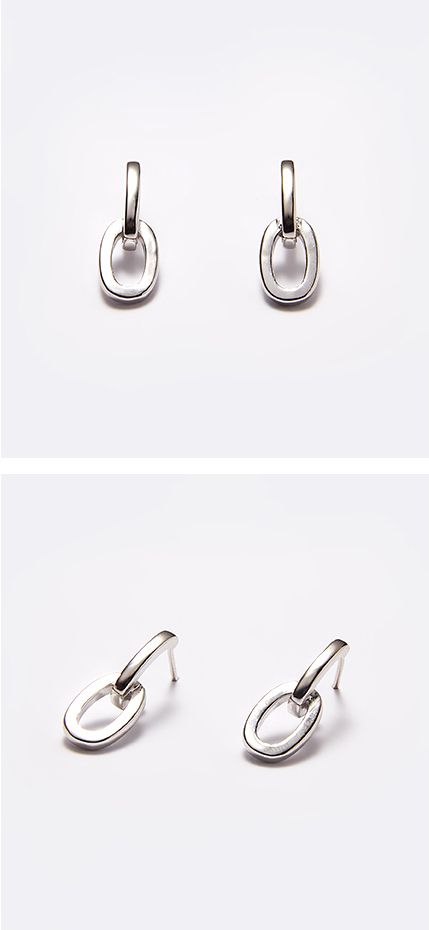人気★安心国内発送【Hei】Edge chain post earring ピアス 2色 Hei】edge chain post earring〜エッジチェーンポストピアス
