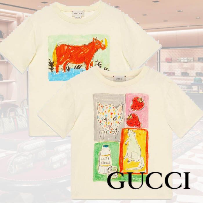 最新作☆GUCCI/グッチ☆Isabella CotierプリントコットンTシャツ 最新作☆GUCCI/グッチ☆Isabella CotierプリントコットンTシャツ