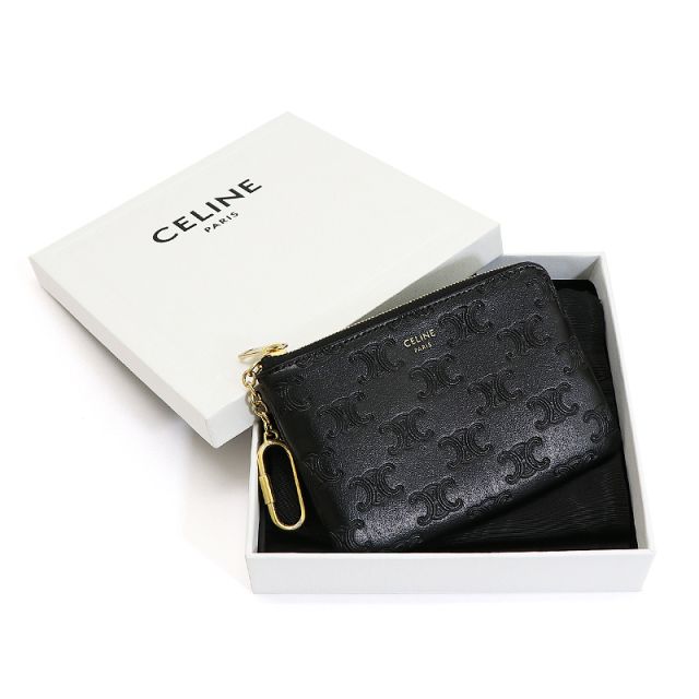 すぐ届く∞CELINE東京直営□フック付きコイン & カードポーチ (CELINE