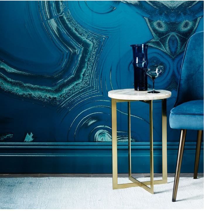 west elm☆パワーストーン/天然メノウ サイドテーブル (west elm/机 west elm☆パワーストーン/天然メノウ サイドテーブル (west elm/机