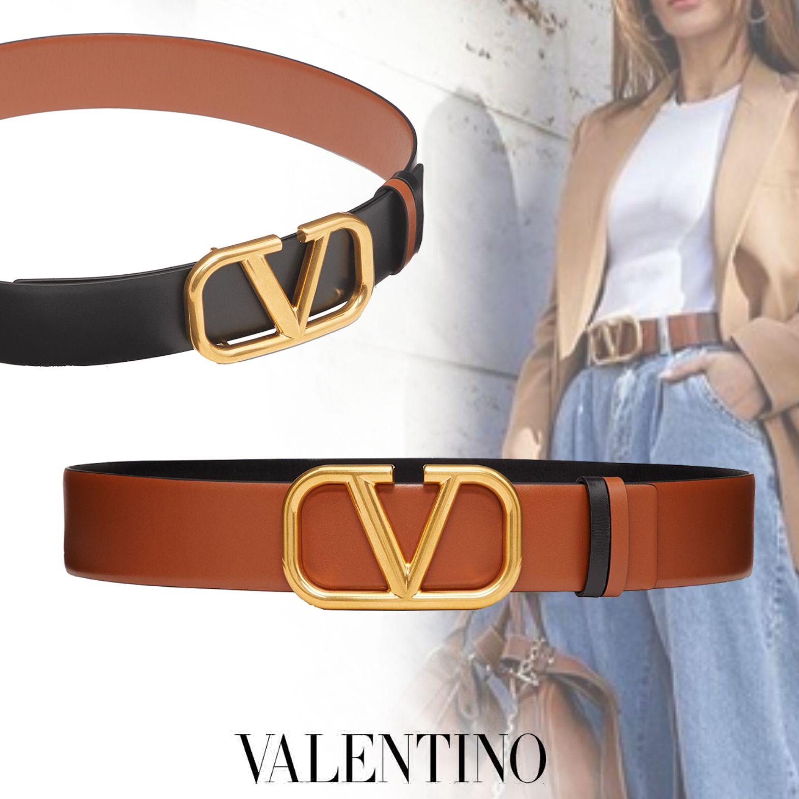 VALENTINO】日本未入荷!ガラヴァーニ リバーシブルベルト (VALENTINO VALENTINO】日本未入荷!ガラヴァーニ リバーシブルベルト (VALENTINO