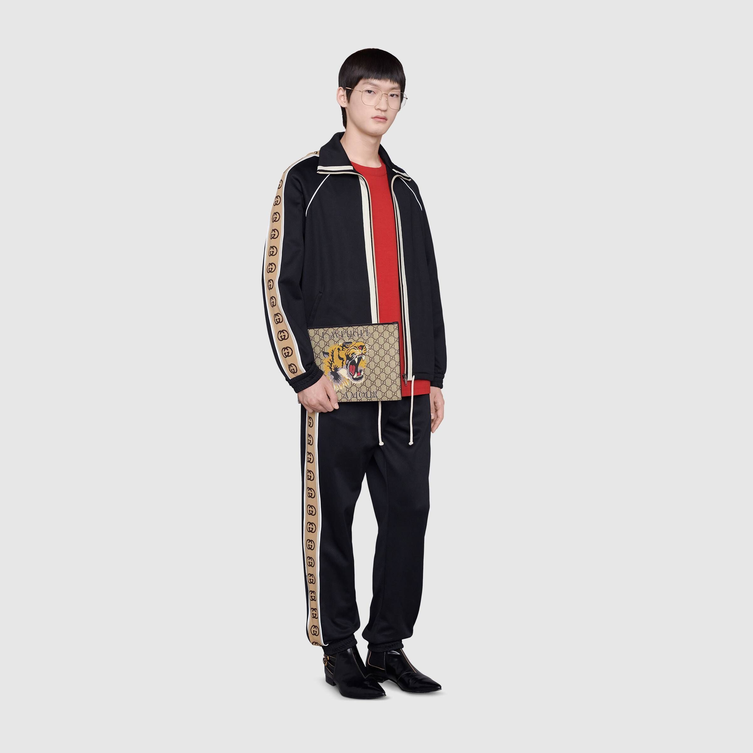 関税負担なし☆グッチ タイガープリント GGスプリーム ポーチ (GUCCI 関税負担なし☆グッチ タイガープリント GGスプリーム ポーチ (GUCCI