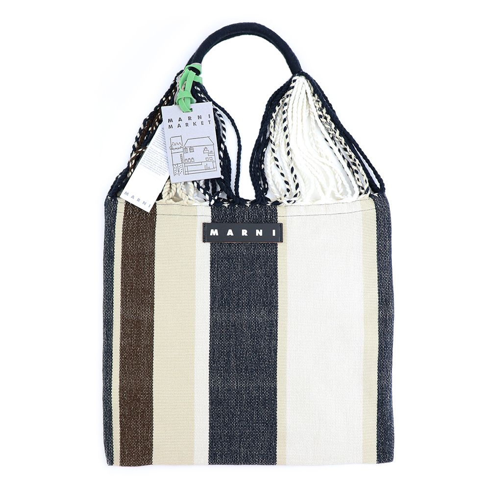 即日発送 マルニ フラワーカフェ ハンモック バッグ ストライプ (MARNI