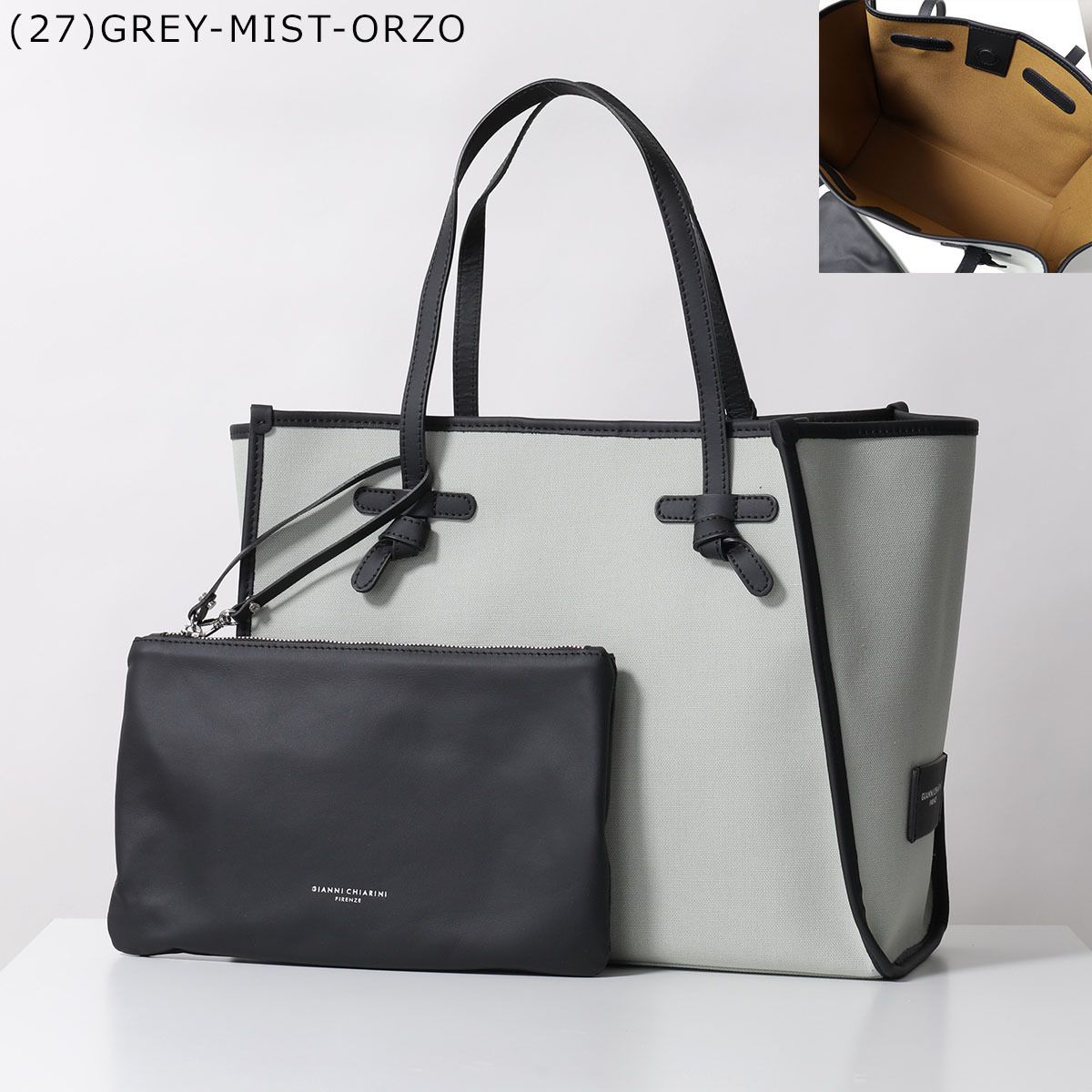 【本物保証】 GIANNI CHIARINI 鞄 ポーチ付き CNV-SE 6850 BS トートバッグ バッグ